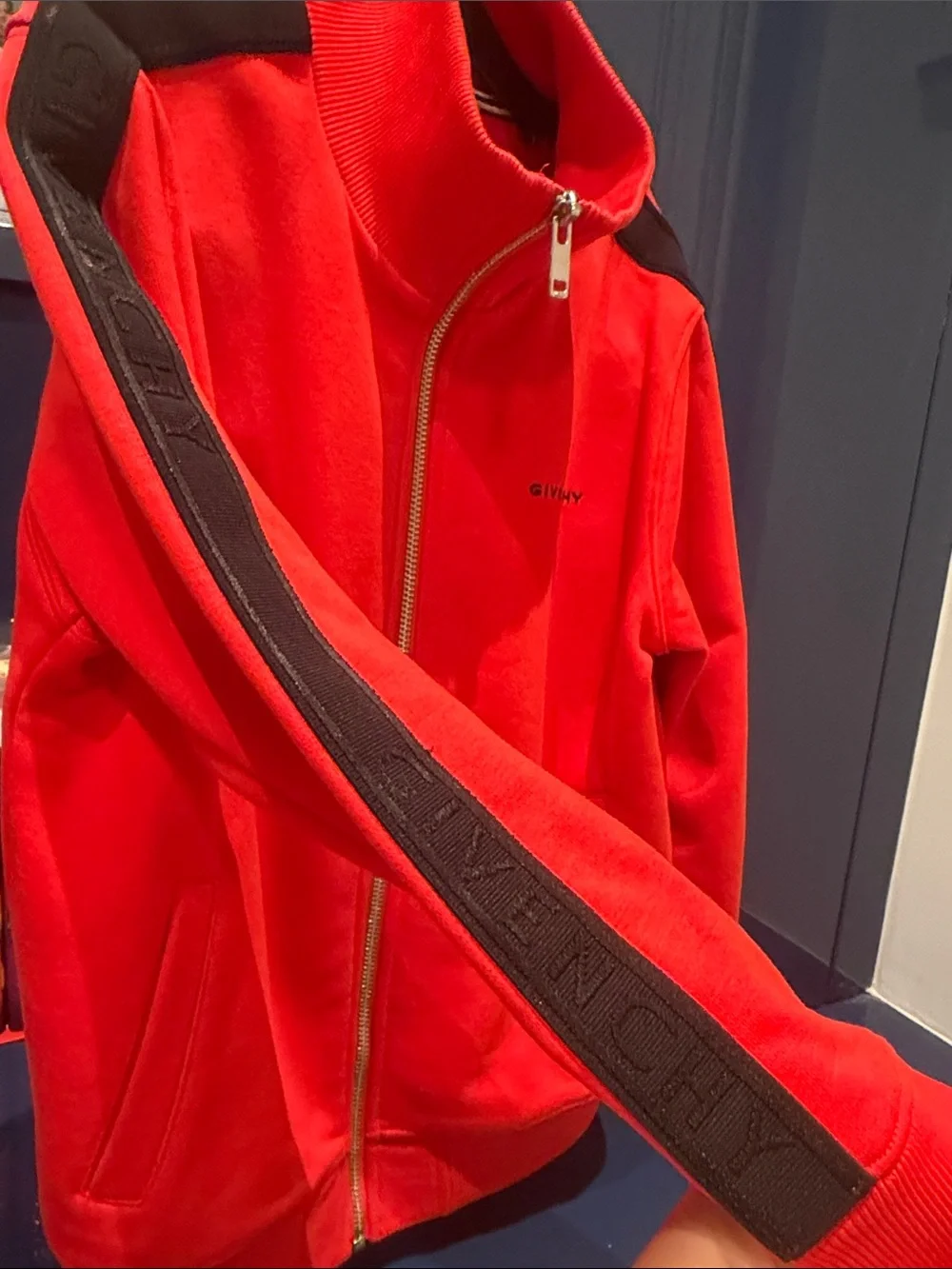 Authentic Givenchy Kids Bright Red Zip Jacket with Shorts Never Worn